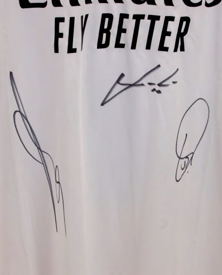 Vinicius Jr, Benzema & Modric Signed Real Madrid Soccer Jersey with Beckett COA